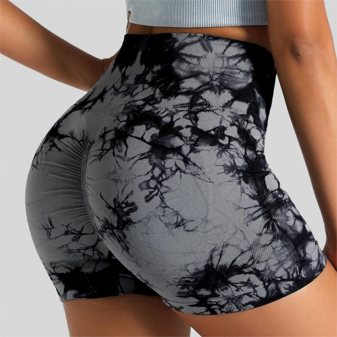 Seamless Tie-Dye High Waist Yoga Fitness Shorts