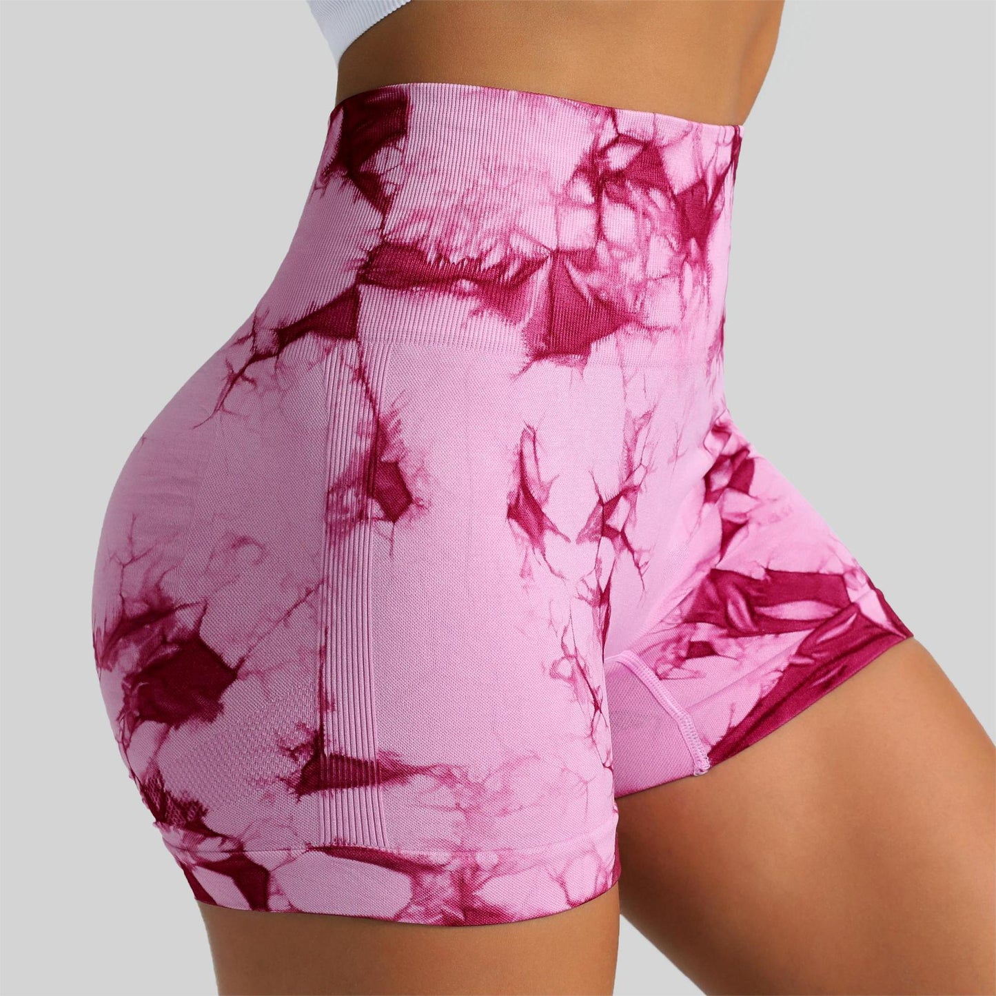 Seamless Tie-Dye High Waist Yoga Fitness Shorts