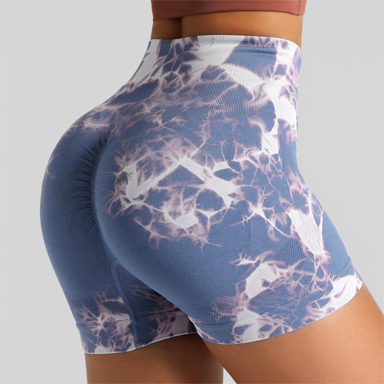 Seamless Tie-Dye High Waist Yoga Fitness Shorts