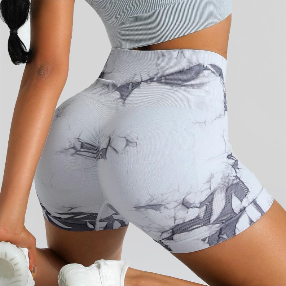Seamless Tie-Dye High Waist Yoga Fitness Shorts