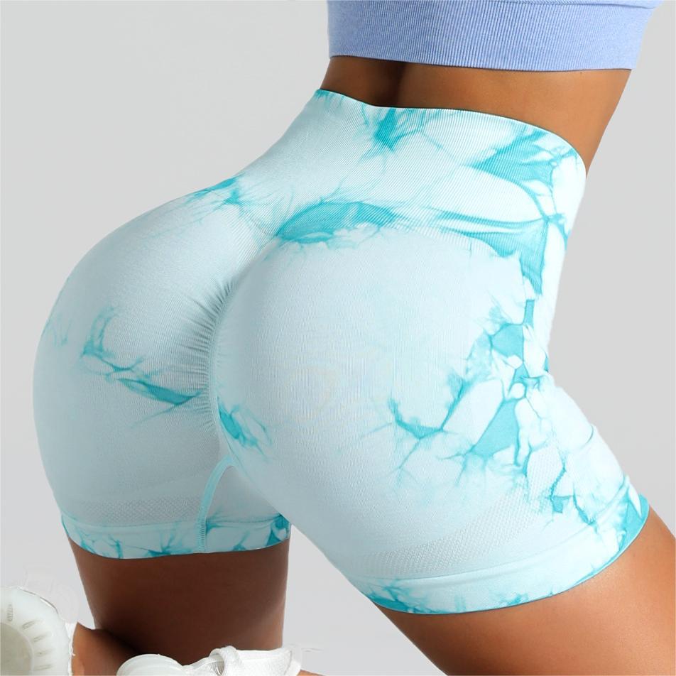 Seamless Tie-Dye High Waist Yoga Fitness Shorts