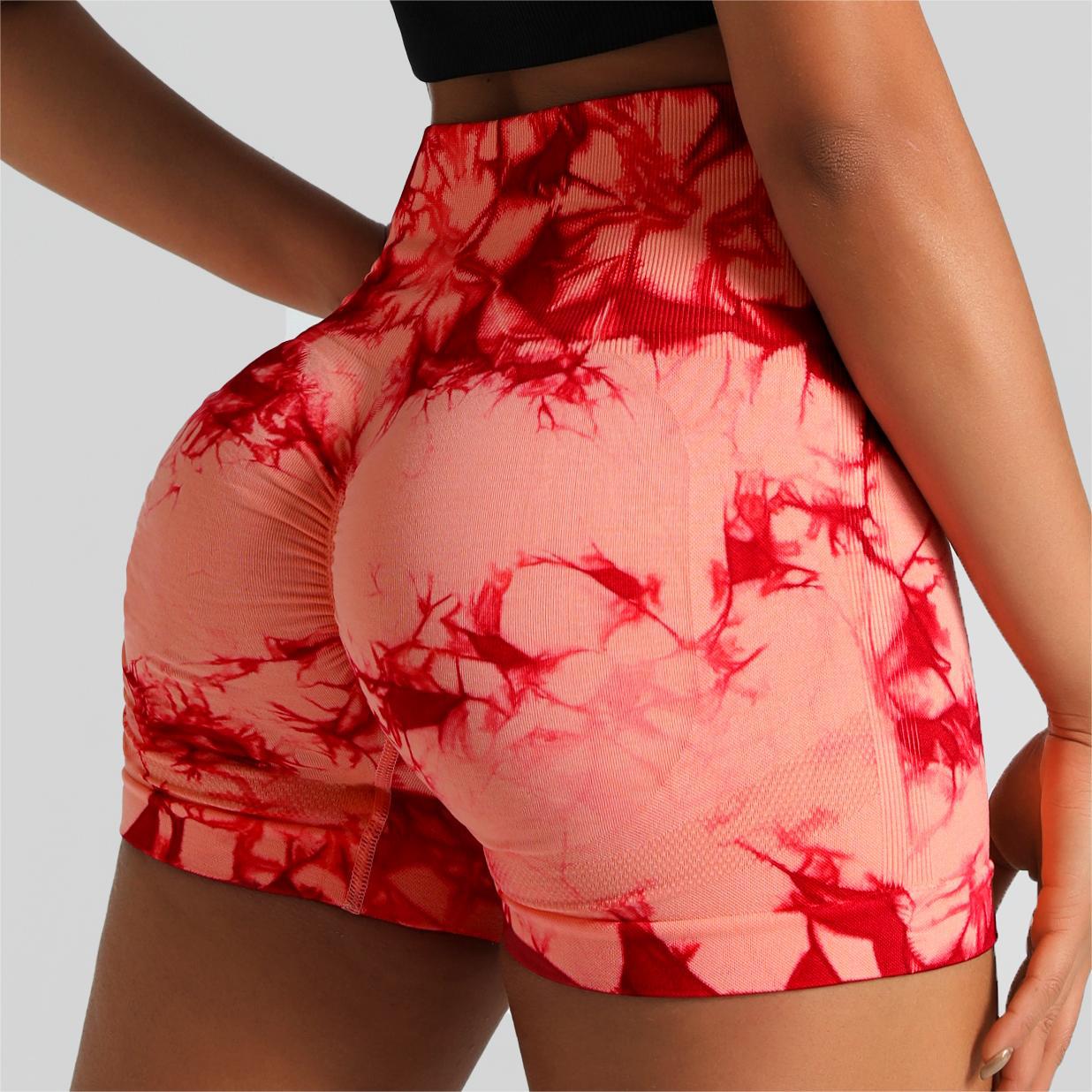 Seamless Tie-Dye High Waist Yoga Fitness Shorts