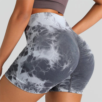 Seamless Tie-Dye High Waist Yoga Fitness Shorts