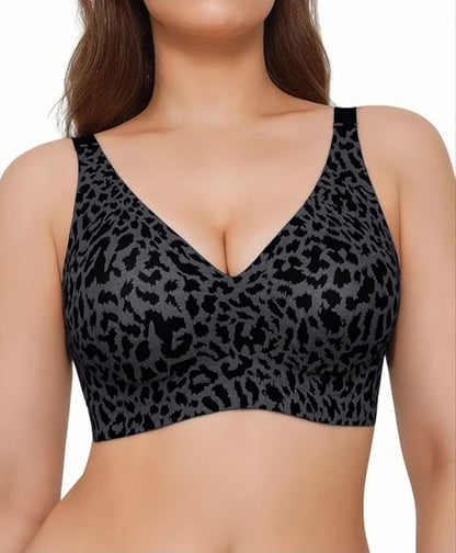 Seamless Wireless Bra with Leopard Print