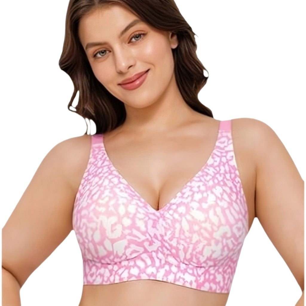 Seamless Wireless Bra with Leopard Print