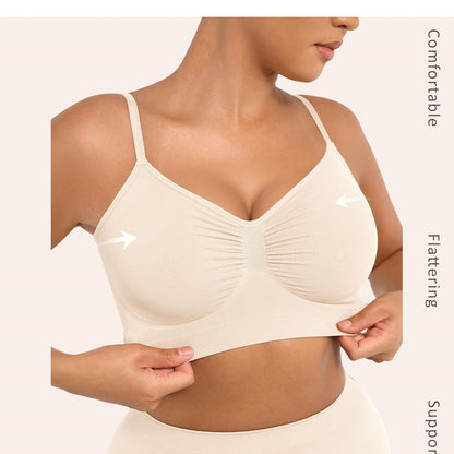 Seamless Wireless Push-Up Bra with Side Support