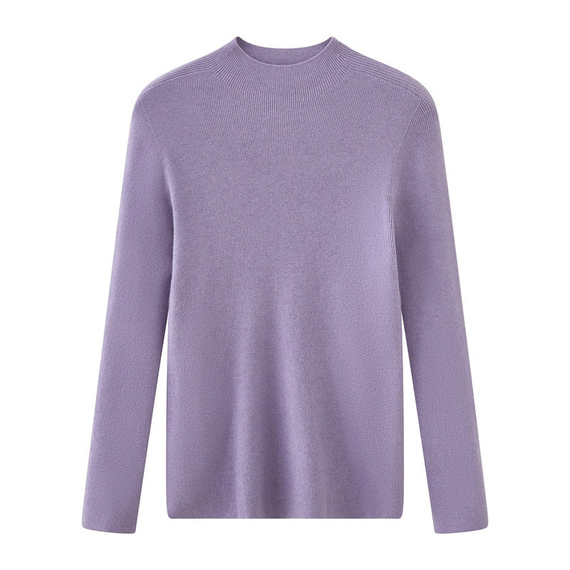 Seamless wool round-neck base layer shirt