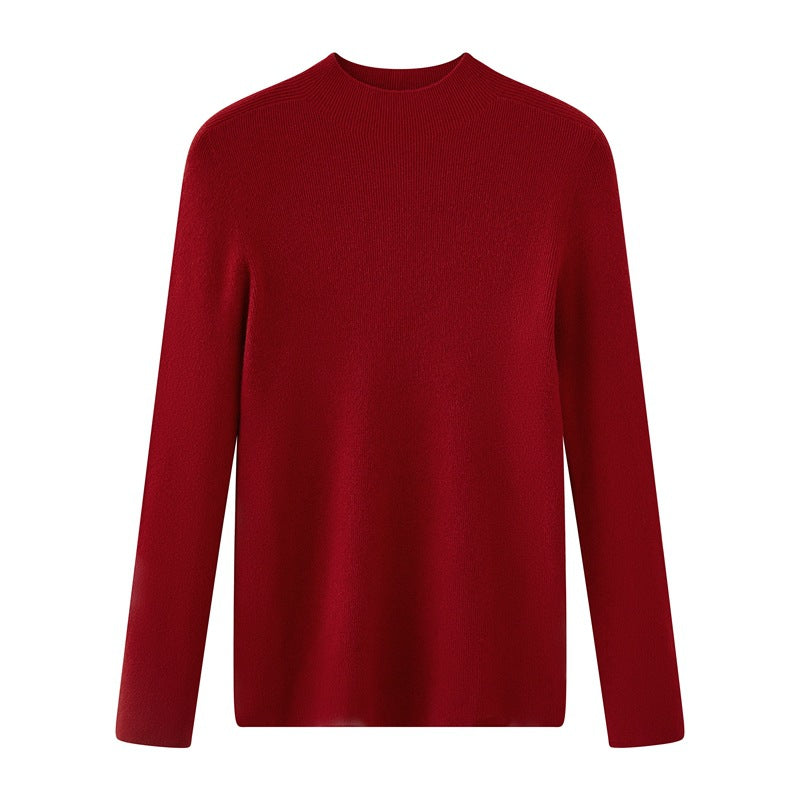 Seamless wool round-neck base layer shirt