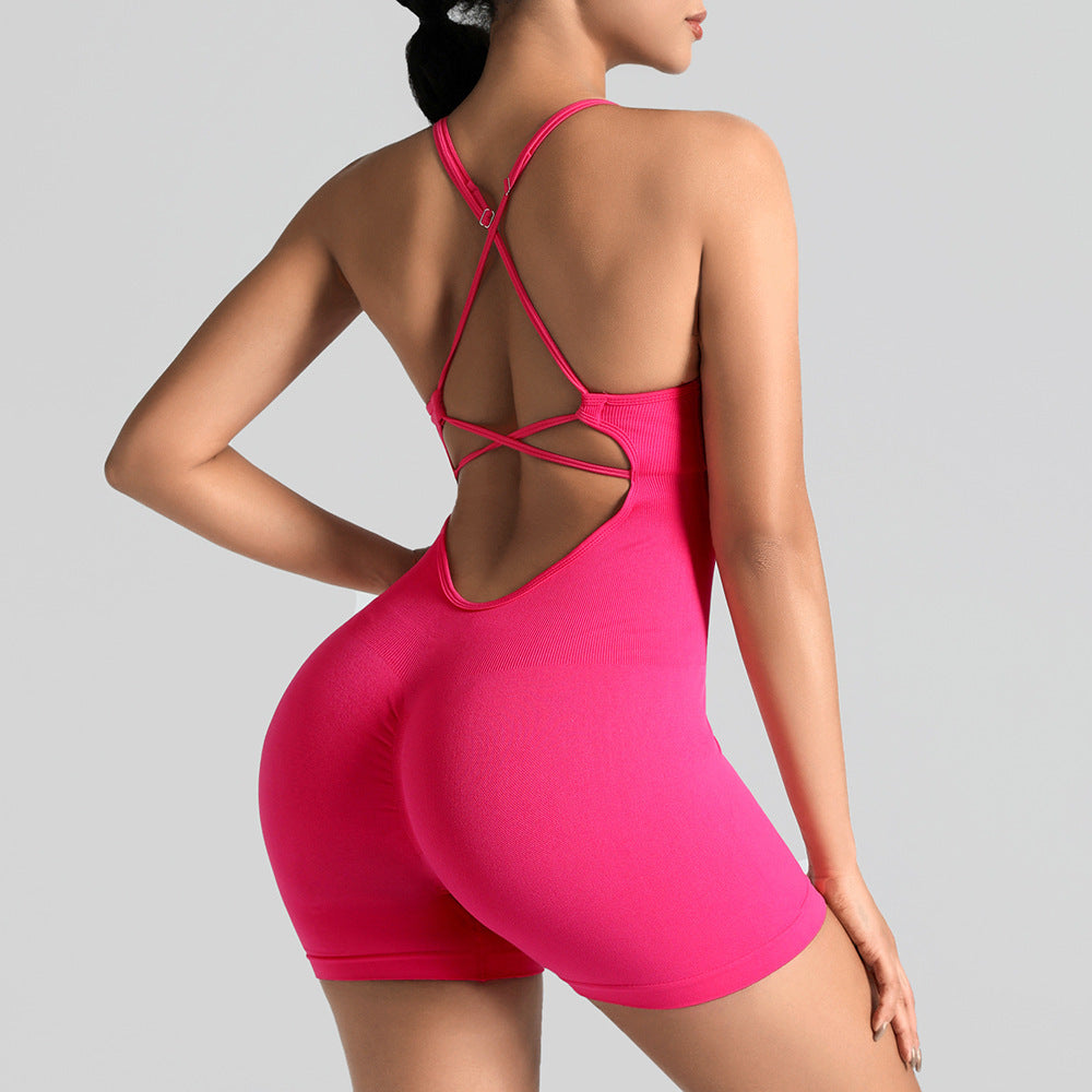 Seamless Yoga Bodysuit with Sports Bra