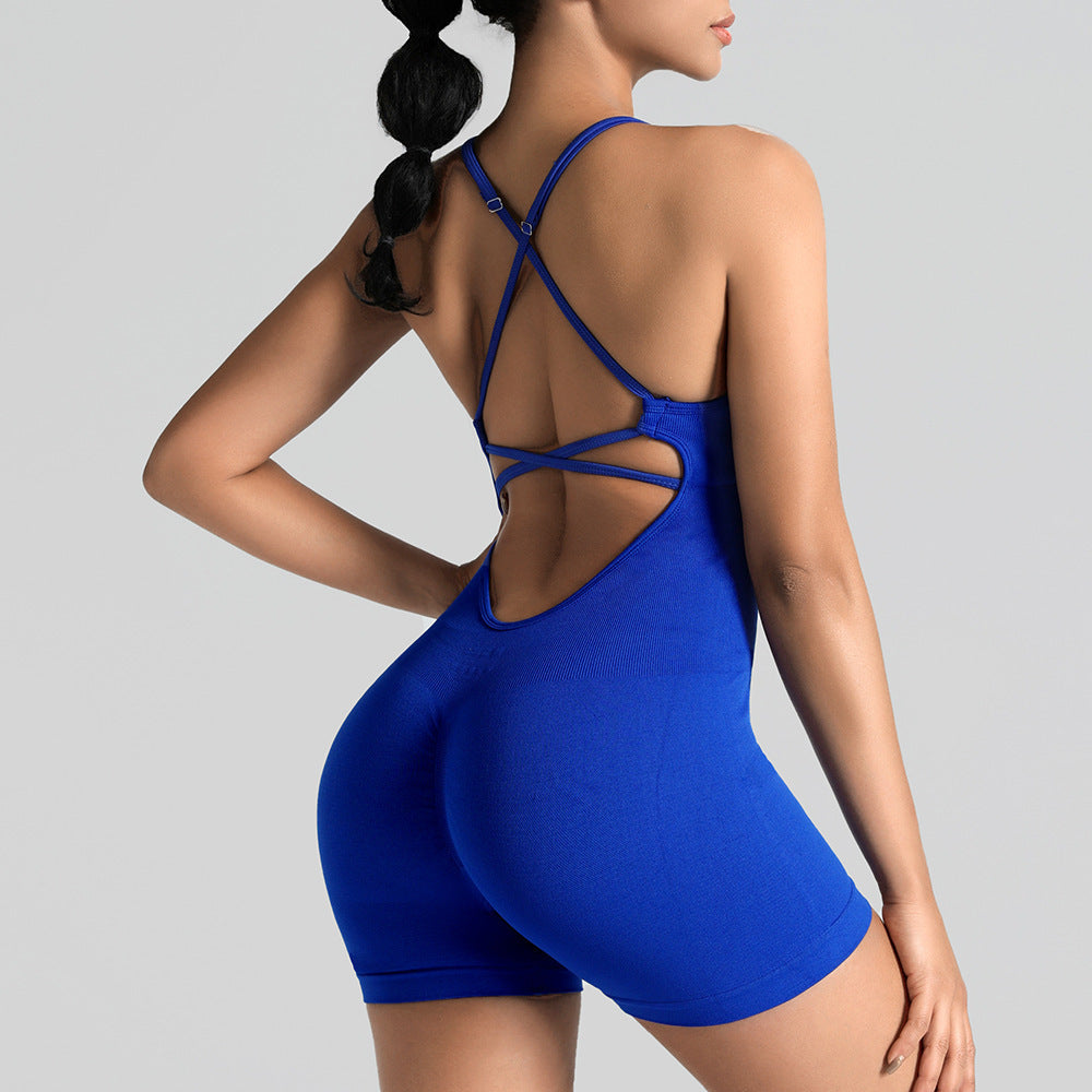 Seamless Yoga Bodysuit with Sports Bra