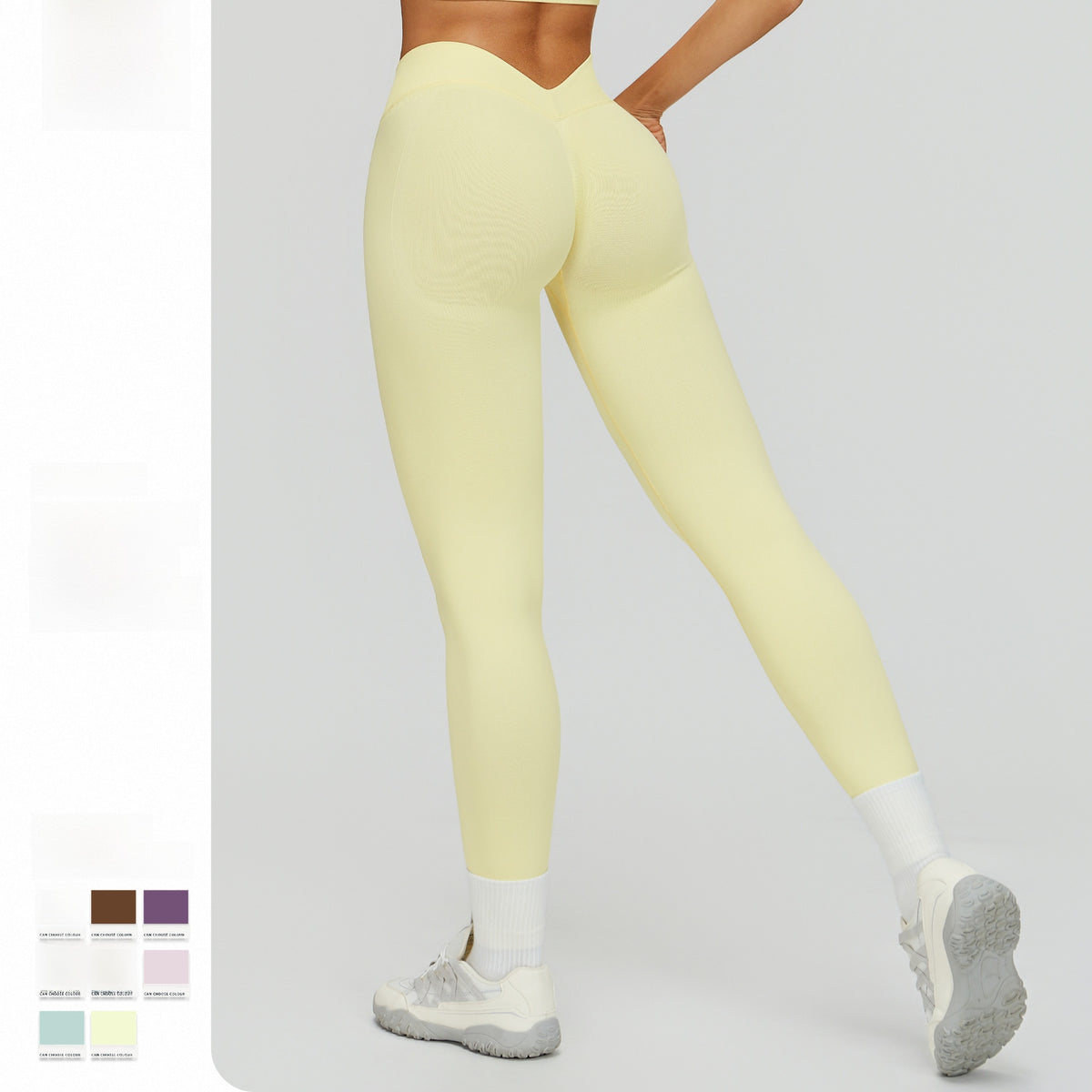 Seamless yoga pants in V-shape