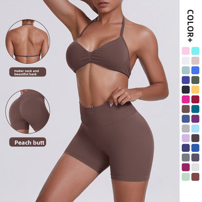 Seamless Yoga Sports Bra and Shorts Set