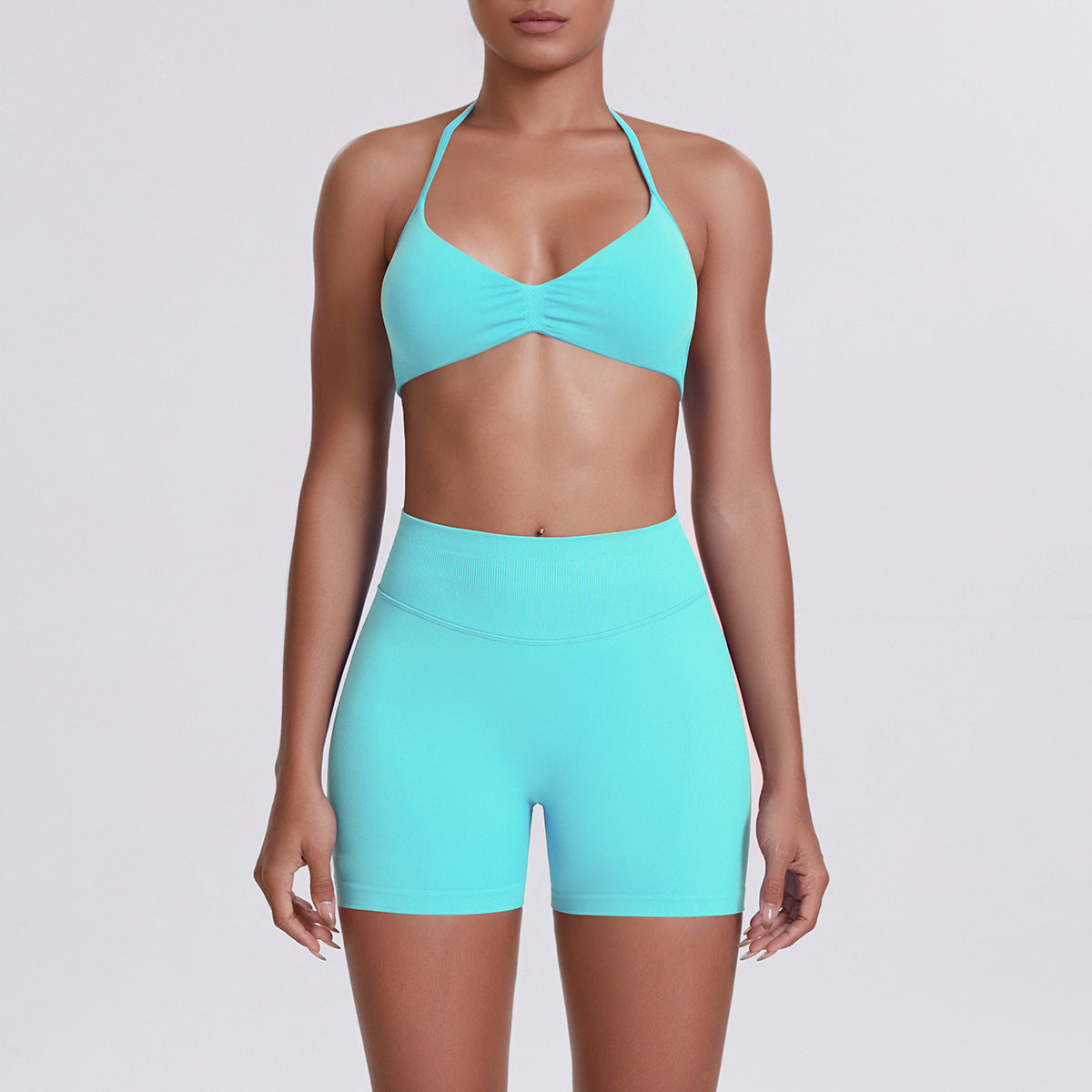 Seamless Yoga Sports Bra and Shorts Set