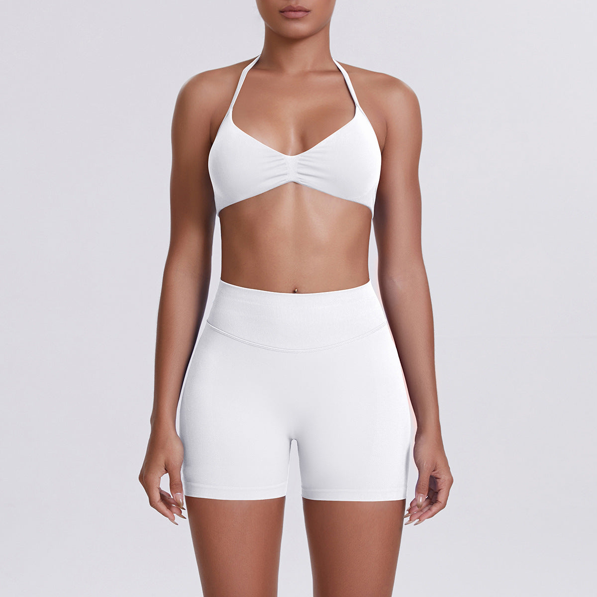 Seamless Yoga Sports Bra and Shorts Set