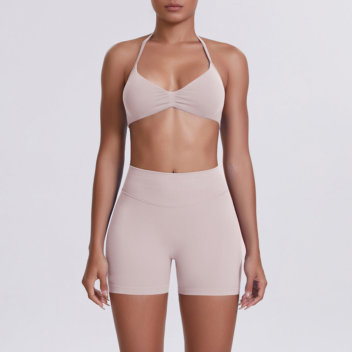 Seamless Yoga Sports Bra and Shorts Set