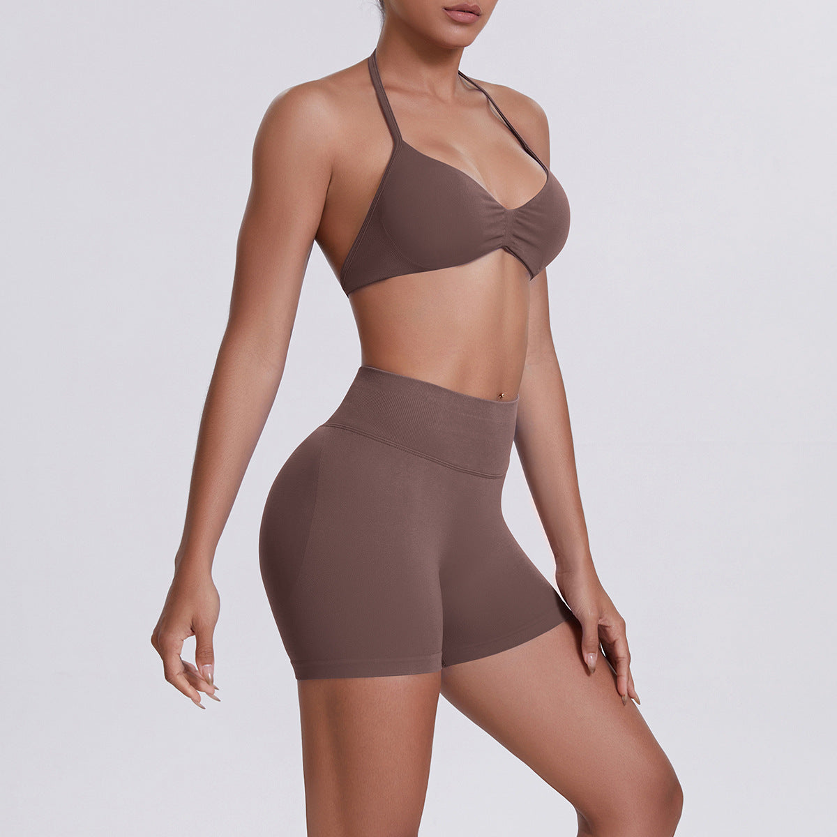 Seamless Yoga Sports Bra and Shorts Set