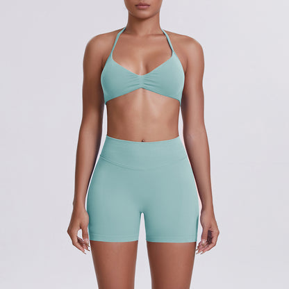 Seamless Yoga Sports Bra and Shorts Set