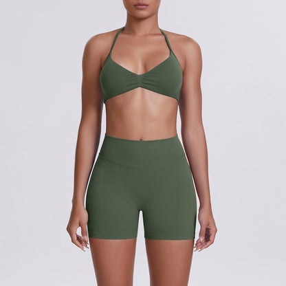 Seamless Yoga Sports Bra and Shorts Set