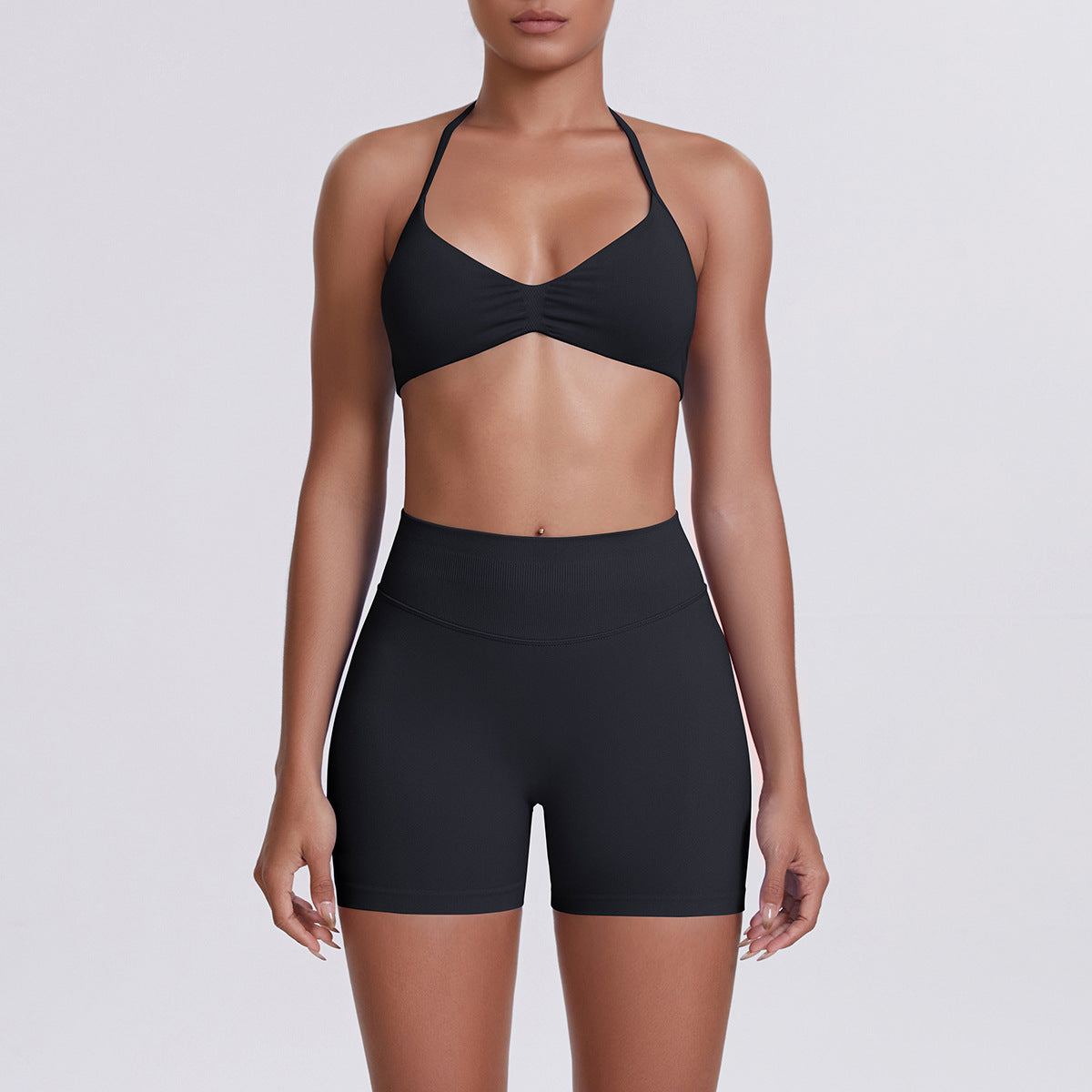 Seamless Yoga Sports Bra and Shorts Set
