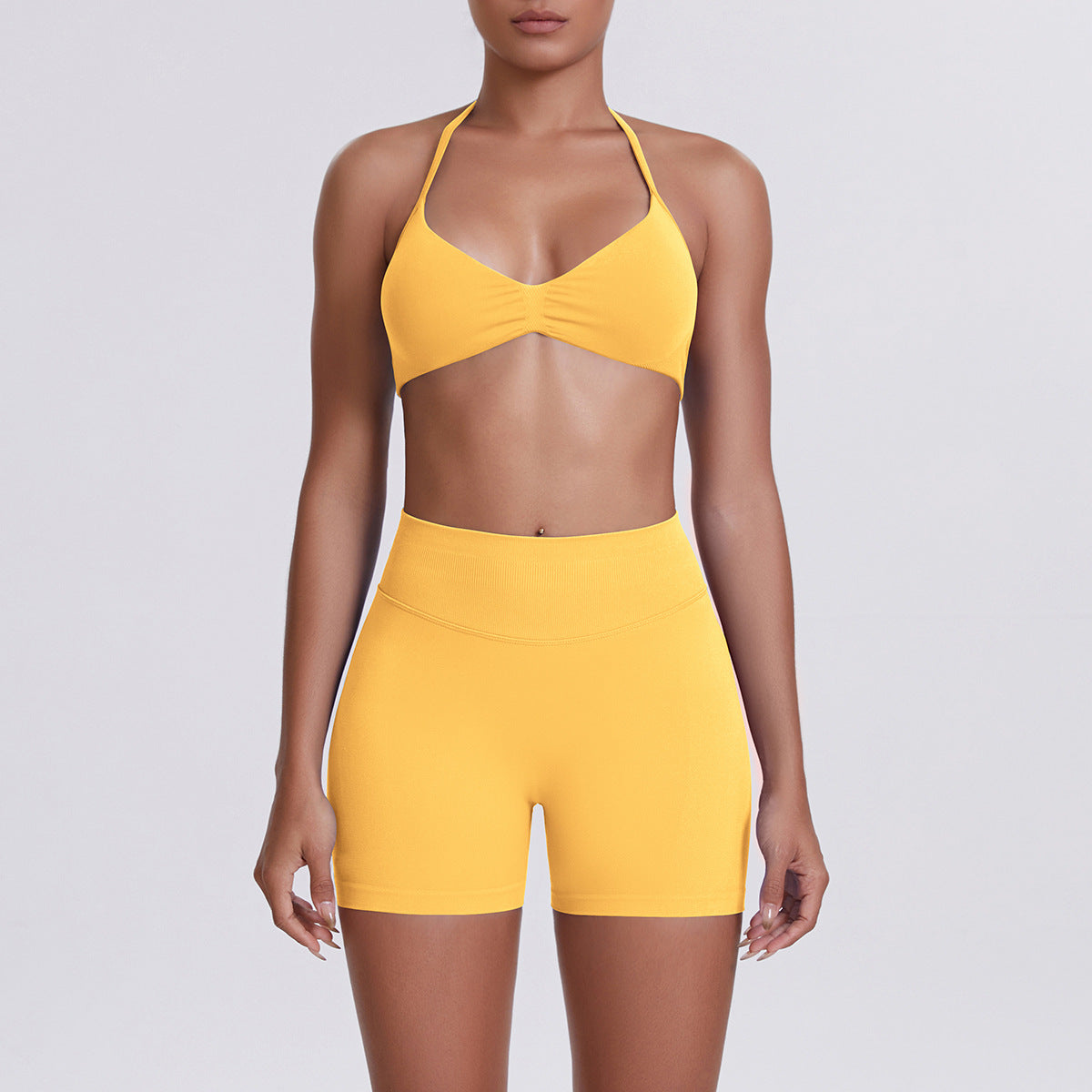 Seamless Yoga Sports Bra and Shorts Set