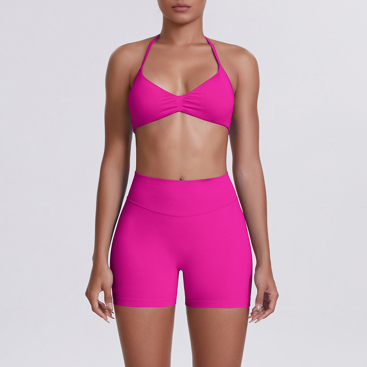 Seamless Yoga Sports Bra and Shorts Set