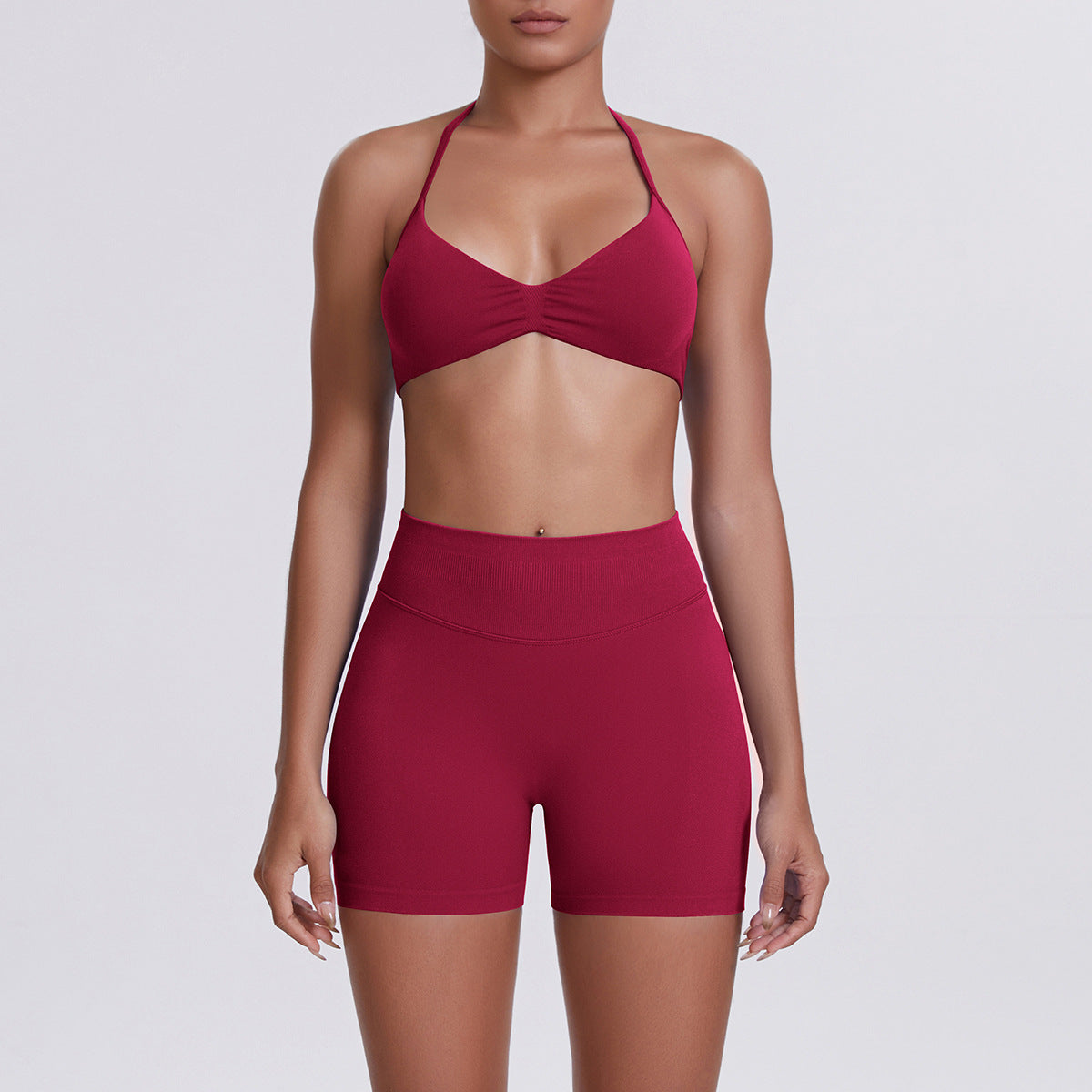 Seamless Yoga Sports Bra and Shorts Set