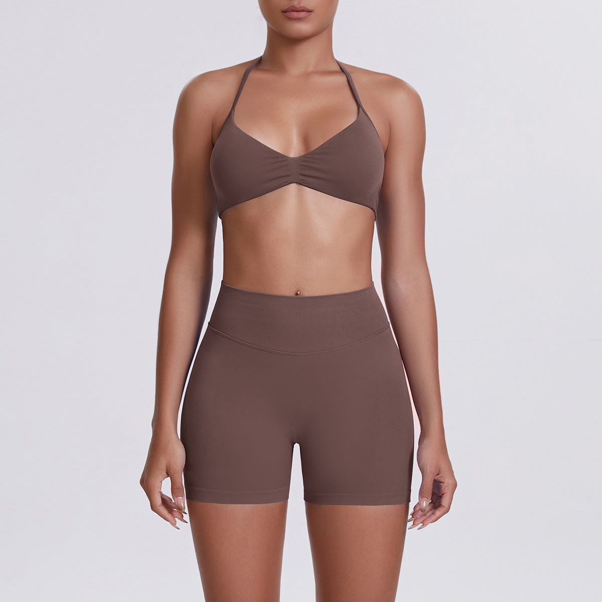 Seamless Yoga Sports Bra and Shorts Set