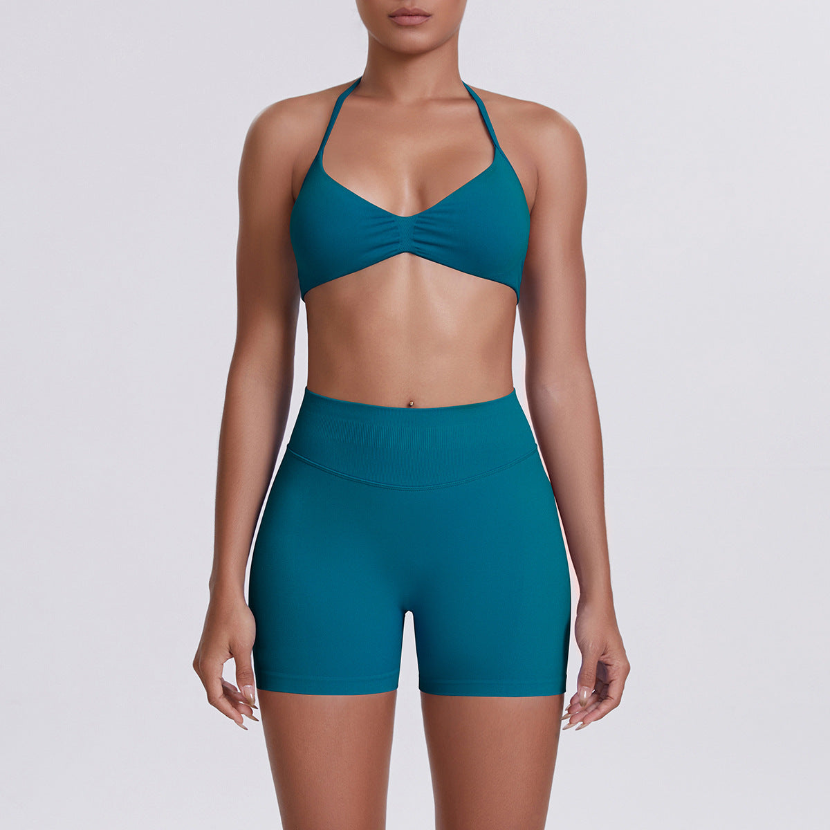 Seamless Yoga Sports Bra and Shorts Set