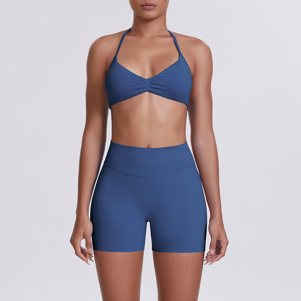 Seamless Yoga Sports Bra and Shorts Set
