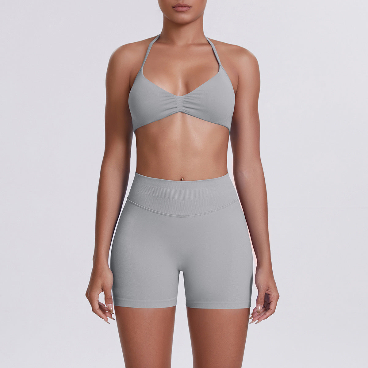 Seamless Yoga Sports Bra and Shorts Set