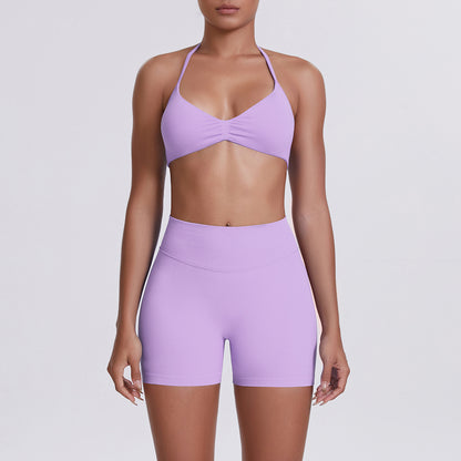 Seamless Yoga Sports Bra and Shorts Set