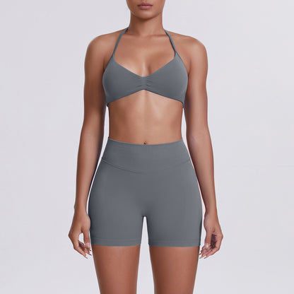 Seamless Yoga Sports Bra and Shorts Set