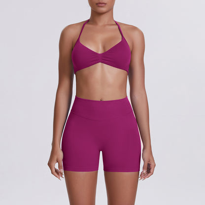Seamless Yoga Sports Bra and Shorts Set
