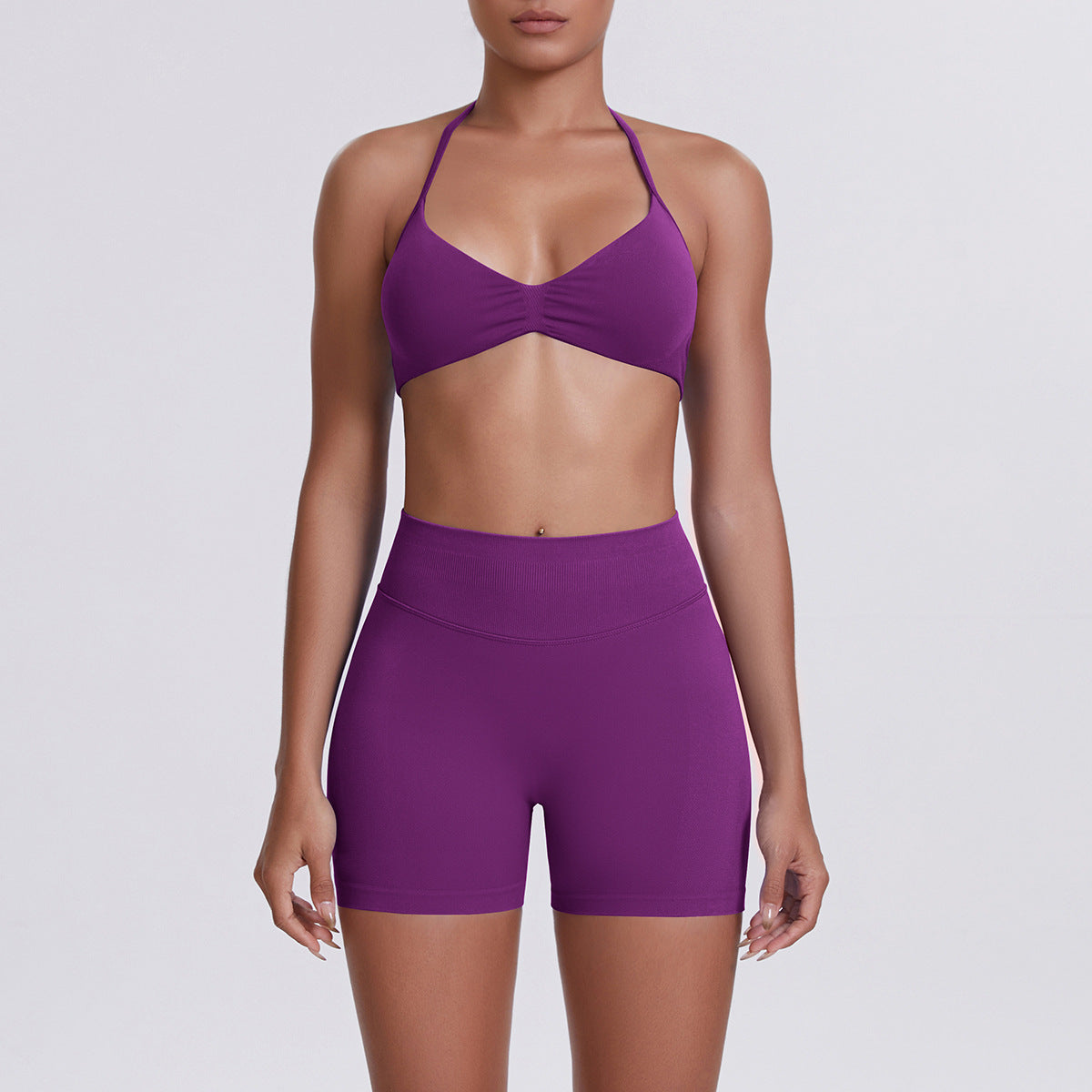 Seamless Yoga Sports Bra and Shorts Set