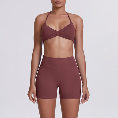 Seamless Yoga Sports Bra and Shorts Set