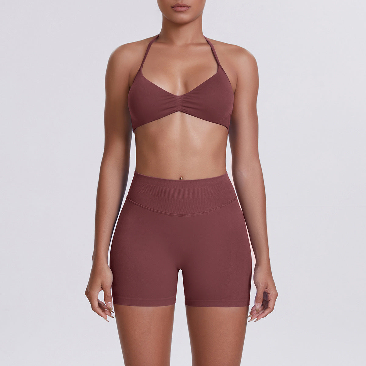 Seamless Yoga Sports Bra and Shorts Set