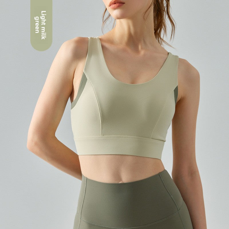 Seamless Yoga Sports Bra with Chest Support