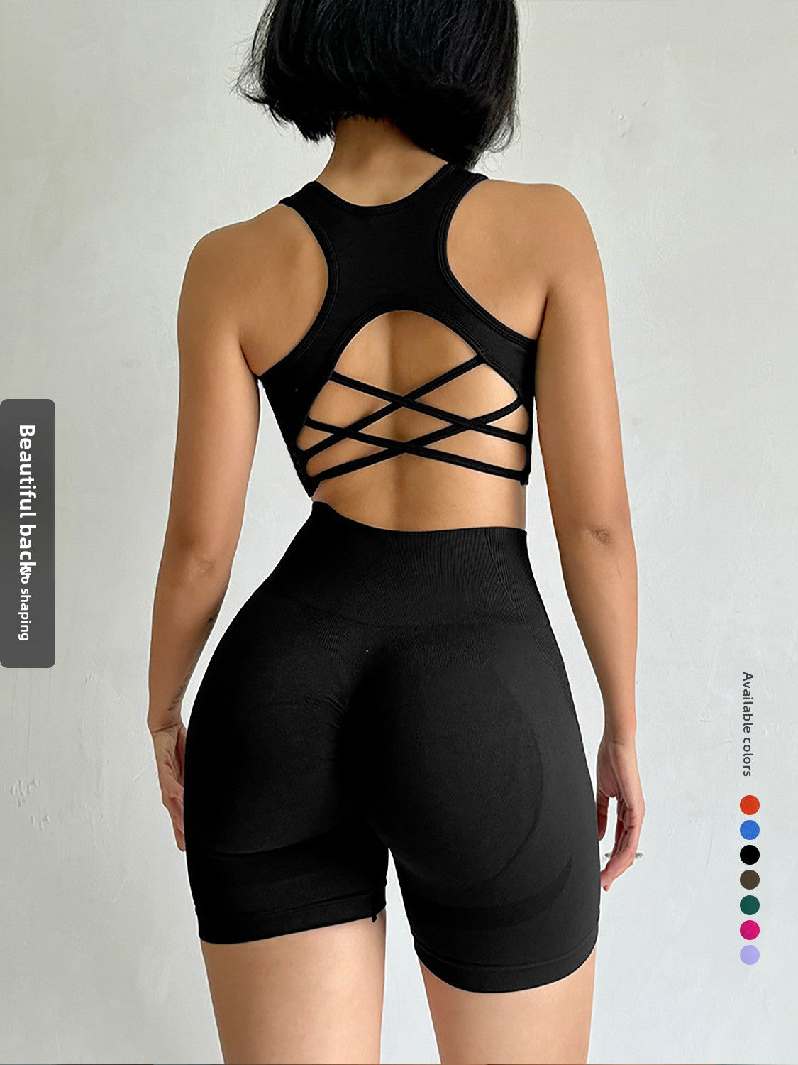 Seamless Yoga Sports Set with Built-in Bra