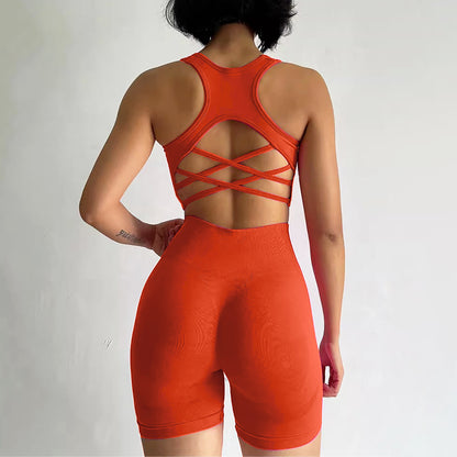 Seamless Yoga Sports Set with Built-in Bra