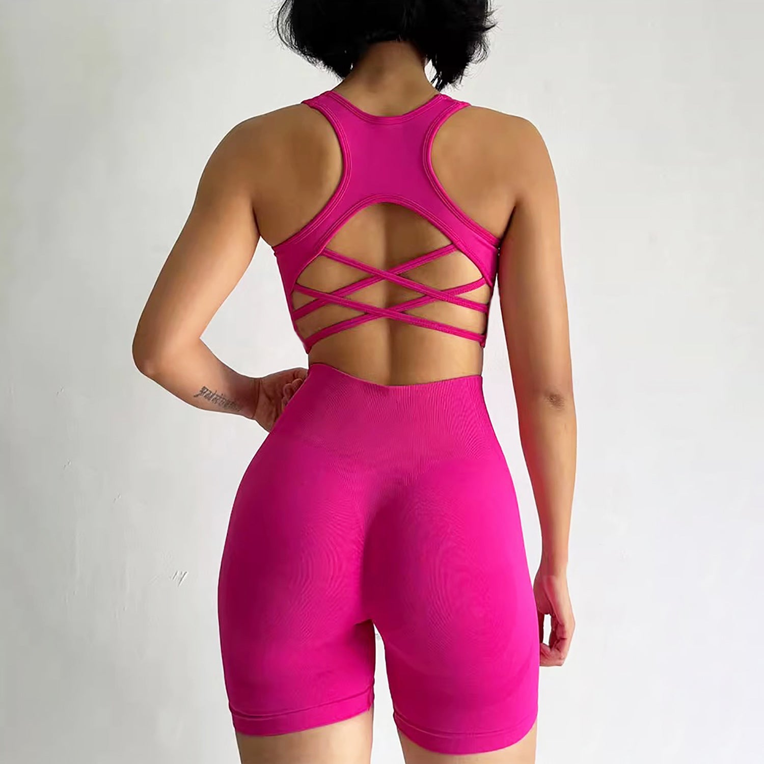 Seamless Yoga Sports Set with Built-in Bra