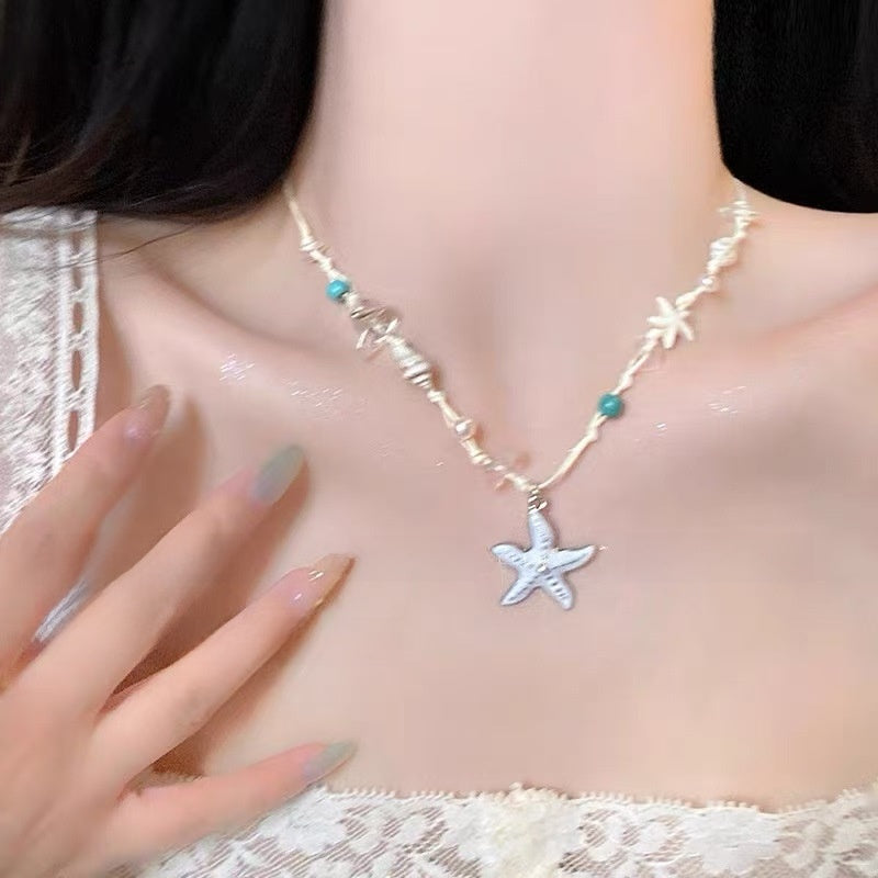 Seaside Shell Starfish Pendant Necklace