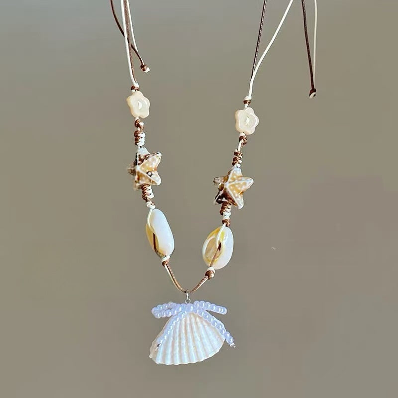 Seaside Shell Starfish Pendant Necklace