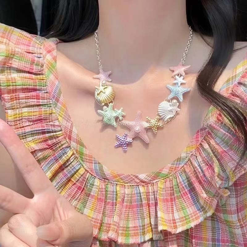 Seaside Shell Starfish Pendant Necklace