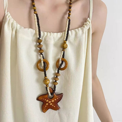 Seaside Shell Starfish Pendant Necklace