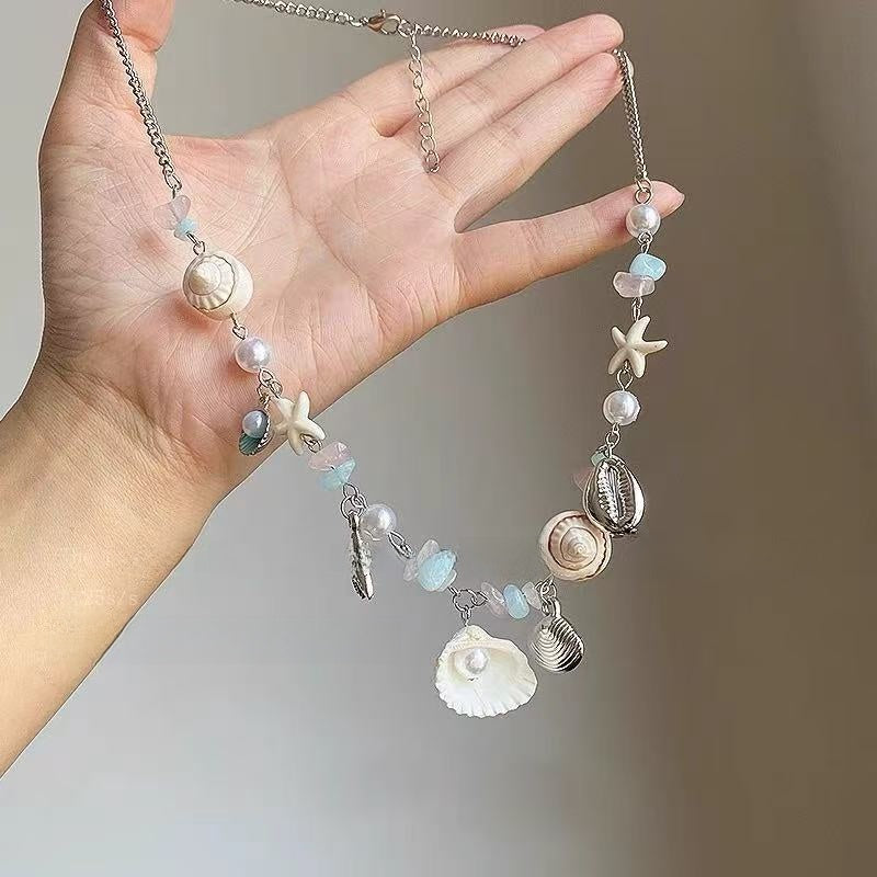 Seaside Shell Starfish Pendant Necklace