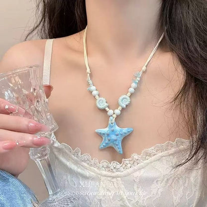 Seaside Shell Starfish Pendant Necklace
