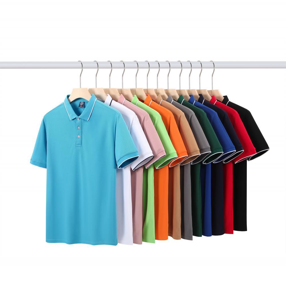 Seaweed cotton POLO shirt with white edge and lapel