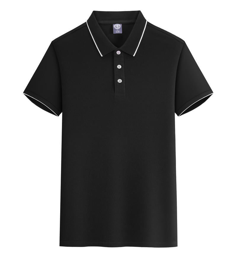 Seaweed cotton POLO shirt with white edge and lapel