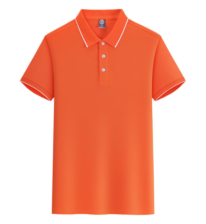 Seaweed cotton POLO shirt with white edge and lapel