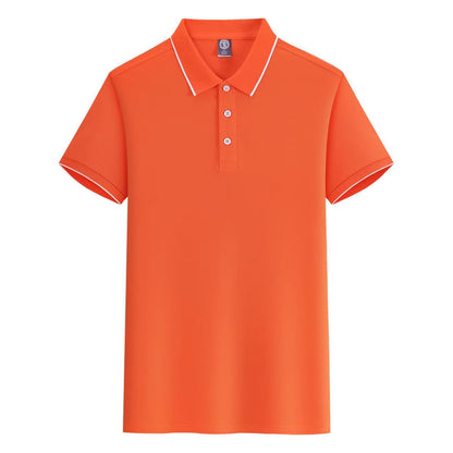 Seaweed cotton POLO shirt with white edge and lapel